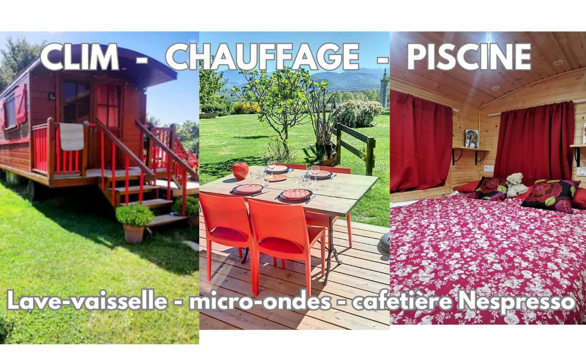 La Roulotte Du Cagire - 4 Pers - Pyrenees Villeneuve-de-Rivière Exterior foto